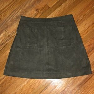 Abercrombie & Fitch Suede Navy Green Skirt